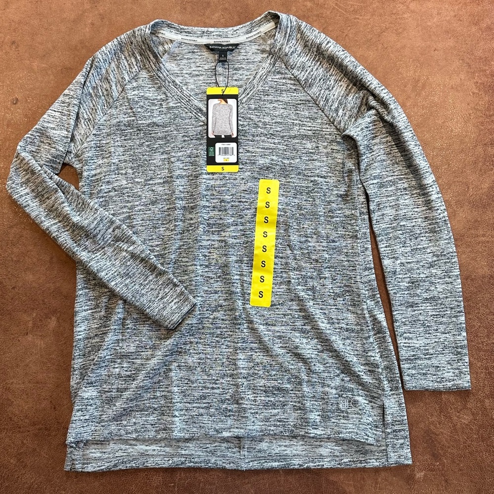NWT Banana Republic Knit Top, Heather Gray, Women's S